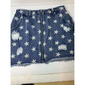 Women's jean mini skirt super down stars Fourth of July  small junior